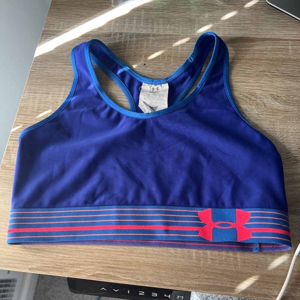 Blue Under Armour Heatgear Sports Bra